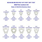 360pcs  2 To 7 16  304 18-8  Stainless Steel Sae Flat Washers Assortment    