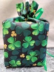 St  Patrick s Green Clovers  Cotton Fabric  Handmade  Square Tissue Box Cover
