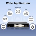 18 Port Gigabit Managed Ethernet Switch 16 Rj45 2 Sfp Home Office Network Hub