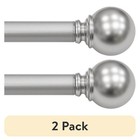 2 Pack 1 Inch Ball Single Curtain Rod Set Expandable W  Brackets Hardware New