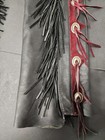 Custom Horse Black Suede Leather Western  Riding Chaps Adult Fringe Zipper Sl