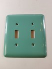 Vintage Metal Double Light Switch Cover Teal