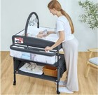 Portable Baby Changing Table - Height Adjustable  Foldable  Waterproof  grey 