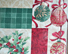 New Holiday Home Christmas Tablecloth Ornaments Holly Patchwork Print 60  X 102 