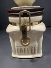 Vtg London Pottery David Birch Cast Iron Coffee Grinder Mill Ceramic Jar Cream