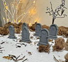 Small - Grave Tombstones - For Village   Diorama -  Set Of 6ea  3d Printed