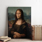Funny Mona Lisa Bathroom Canvas Wall Art  Framed Vintage Painting Pictures Artwo