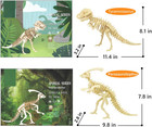 3d Wooden Dinosaur Puzzle - 6 Piece Set Wood Dinosaur Skeleton Model Puzzle