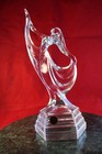 Vntg 1980s Royal Rock Crystal Art Deco Style Glass Lady Dancer 11  Rcr Italy