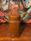 Vintage Glass Flasks Leather Carrying Case With Metal Caps And Zipper Set Of 2