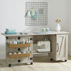 Wooden Rolling Sewing Desk cabinet