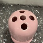 Vintage Pink Toothbrush Holder Ceramic Rubber Plug On Bottom Made In Usa