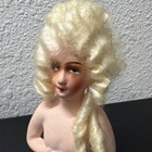1920s Antique Art Deco German Chalkware Half Doll W Curly Hair