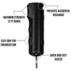 Police Magnum Pepper Spray  50oz Black Flip Top Keychain Qr Defense Protection