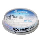 10 Pack Smartbuy 2x 25gb Blue Blu-ray Bd-re Rewritable Branded Logo Blank Disc