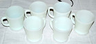      6 Vintage Fire King Anchor Hocking Coffee Mugs Pure White Milk Glass D Handle