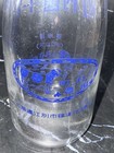 Two Vintage Japanese  1 2 Pint Milk Bottle Glass Blue Lettering Cow