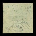 Peru 1858 Coat Of Arms 1d Blue Scott   3 Used Vf   tarma  Handstamp In Blue