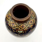 Antique Asian Cloisonne Vase 5 75  Brass Enamel Vintage Multi Dragon Phoenix