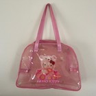 Vintage 2004 Sanrio Hello Kitty Zipper Tote Pool Bag Clear Pink Vinyl Rare Read
