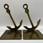 Vintage Solid Brass Anchor Bookends Nautical Coastal Decor