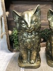 Vintage Brass Cat Kitten Bookends Decor Mid Century Modern Art Deco Animals