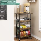Small Rolling Microwave Cart 4 Tier Kitchen Storage Rack On Wheels Small