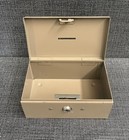Small Vintage Rockaway Metal Prod Corp Box Coin Piggy Bank 5 5  Wide No Key
