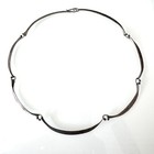 Vtg Navajo Handmade Necklace Choker Sterling 15in Signed Kf 60s Link Chain