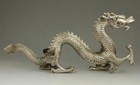 Chinese Old Brass Handmade Carved Dragon Figure Statue Decoration