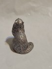 1980 s Vintage Pewter Miniature Cat Long Haired Figurine Tiny
