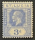 Travelstamps  1921 St  Lucia Stamps Scott  83 Mint  Original Gum  Hinged Mogh