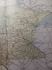 1892 Antique Railroad Map Minnesota North South Dakota Train Route Lines 9x11  