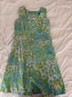 Vintage 1960s Flower Daisy Dress With Gorgeous Buttons Size Medium