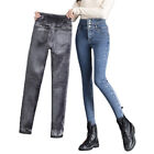 Womens Fleece Lined Lining Jeans Denim Pencil Pants Trousers Winter Warm