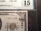  10 1929 National Bank Note Downingtown Pa Pmg 15 Choice Fine Tear Repair