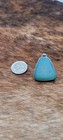 M Sterling Silver Turquoise Cabochon geode Asymmetrical Pendant Bezel Setting