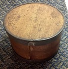 Antique Bentwood Pantry Box W  Metal Bends 4  X 2 5 8    Round Wood Primitive