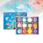 12 Pcs Kids Bath Spheres With Surprise Inside Ocean Theme Sea Salt Bath Fizzies