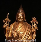 9 8  Old Tibet Bronze Gold Carving Je Tsongkhapa Lama Teacher Buddha Statue