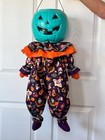 Handmade Halloween Pumpkin Doll Shelf Sitter Jack O Lantern Folk Art Decor