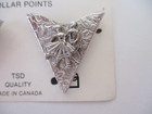Vintage Mens Collar Tips Square Dance Theme Silver Tone