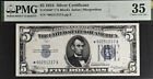 1934  5 Silver Certificate - Pmg Very-fine 35  - Blue Seal - Star - Fr 1650 