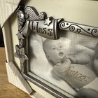 Fetco Pewter Baby Picture Frame    bless This Child    4 X 6 Photo Bn11