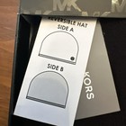 Michael Kors Mk Logo Scarf   Reversible Beanie Hat Set - Black grey In Gift Box