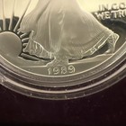 1989-s American Eagle Dollar 1oz 999 Fine Silver Proof Coin In Ogp Box  no Coa 