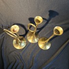 Silvestri Brass Candle Holders Set 3 Mcm Style 6  7  8  Vintage Decor