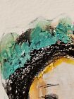 Original Painting Art  Abstract Cubist Woman Portrait 17x14 Mixed Media