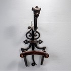 Antique Neogothic Wrought Iron Samuel Yellin Attributed Gargoyle Coat  Hat Rack 
