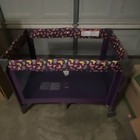 Cosco Portable Foldable Play Yard W  Wheels  Purple Butterfly Print